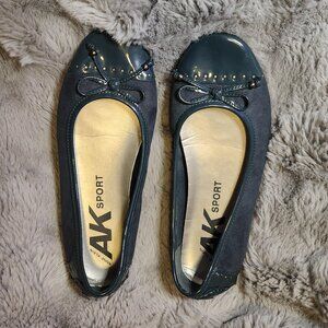 Dark Green AK sport 8.5 womens slip on flats